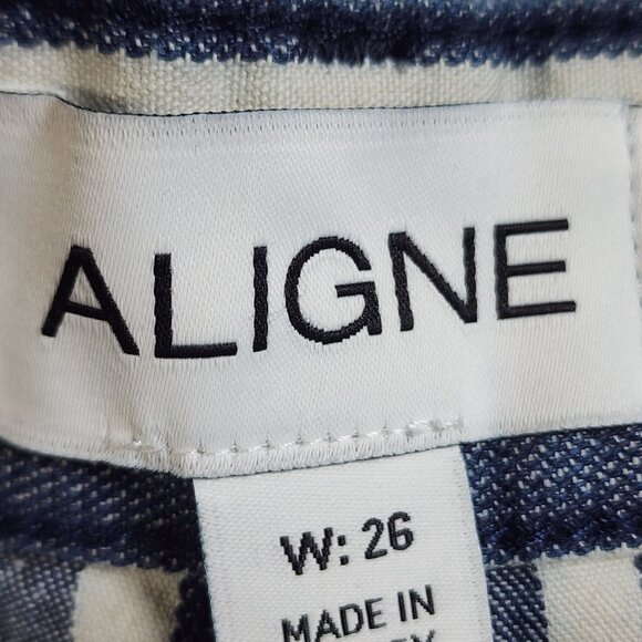 Aligne Womens Wolf Blue Stripe Cotton Pants W26 - Picture 3 of 14